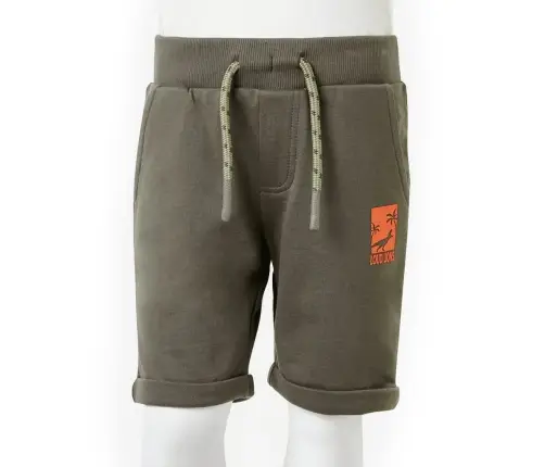 Bērnu Šorti Ar Aukliņu, Tumšs Haki, 128