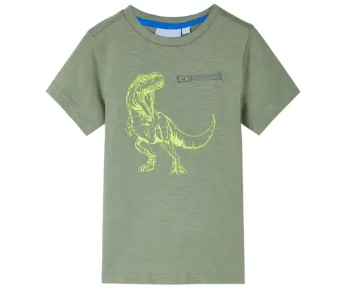 Vaikiški Marškinėliai Trumpomis Rankovėmis, Šviesūs Chaki, 116 Dydžio