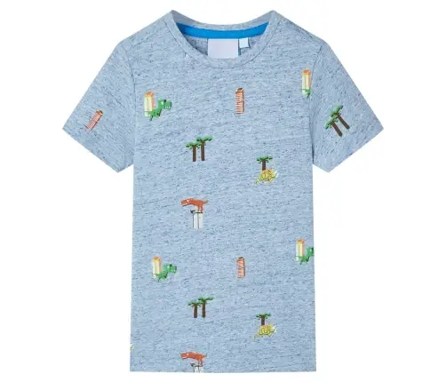 Bērnu T-Krekls, Raibi Zils, 92