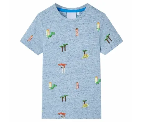Bērnu T-Krekls, Raibi Zils, 116