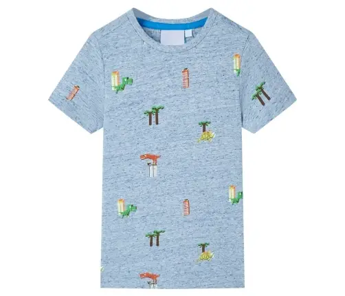 Bērnu T-Krekls, Raibi Zils, 128