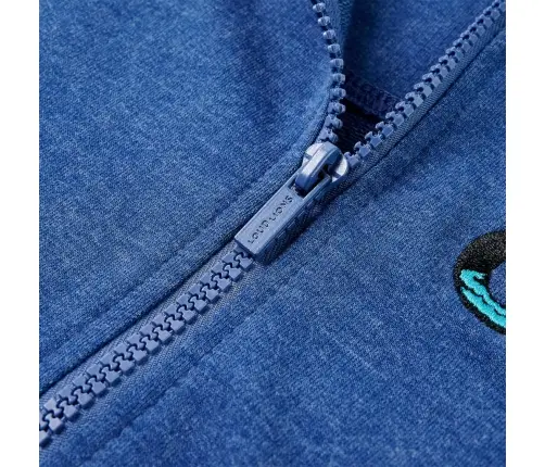 Vaikiškas Sportinis Megztinis Su Gobtuvu Ir Užtrauktuku, Mėlynas