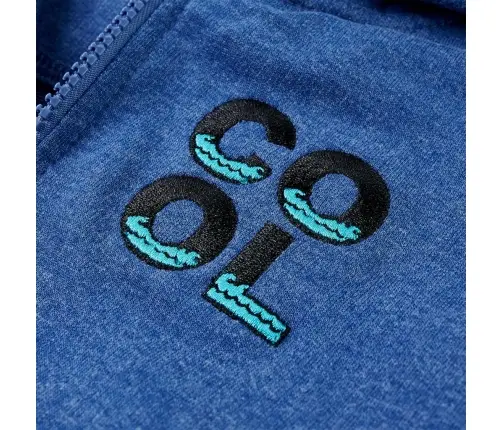 Vaikiškas Sportinis Megztinis Su Gobtuvu Ir Užtrauktuku, Mėlynas