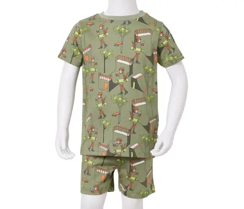 Bērnu Pidžama Ar Īsām Piedurknēm, Gaiša Haki, 92