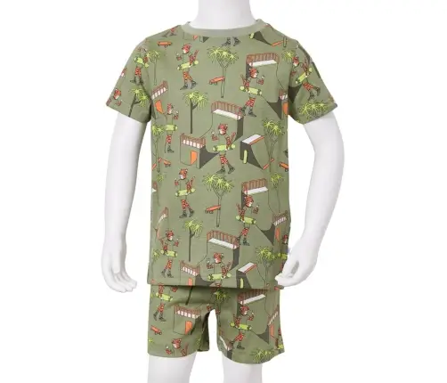 Bērnu Pidžama Ar Īsām Piedurknēm, Gaiša Haki, 104