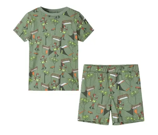 Bērnu Pidžama Ar Īsām Piedurknēm, Gaiša Haki, 116