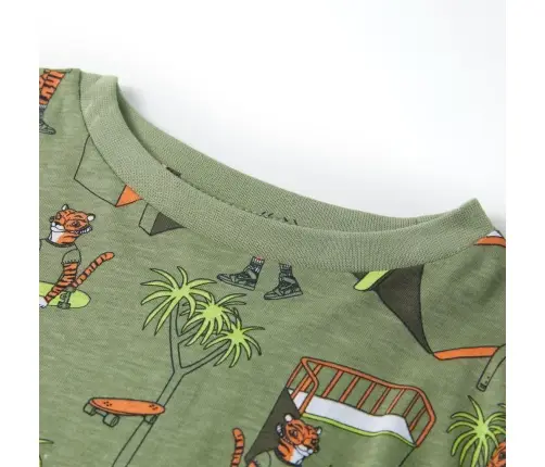 Laste Pidžaama, Lühikeste Varrukatega, Hele Khaki, 128