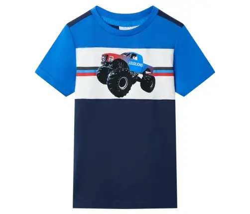 Bērnu T-Krekls, Zils Un Tumši Zils, 92