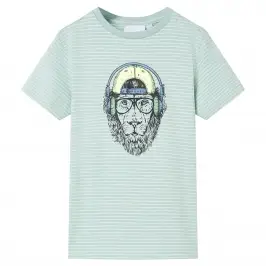 Laste T-Särk Triibuline, Hele Mündiroheline, 140