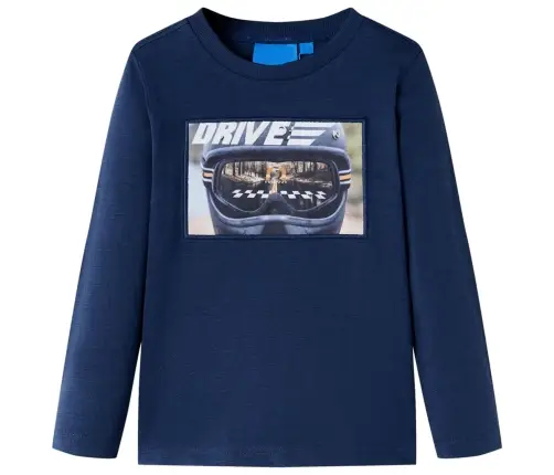 Bērnu Krekls Ar Garām Piedurknēm, Tumši Zils, 116