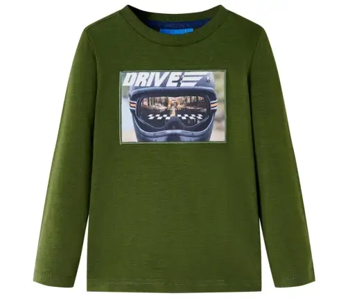Vaikiški Marškinėliai Ilgomis Rankovėmis, Chaki Spalvos, 104 Dydžio