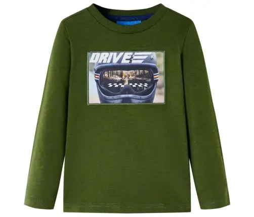 Vaikiški Marškinėliai Ilgomis Rankovėmis, Chaki Spalvos, 128 Dydžio