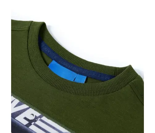 Vaikiški Marškinėliai Ilgomis Rankovėmis, Chaki Spalvos, 128 Dydžio