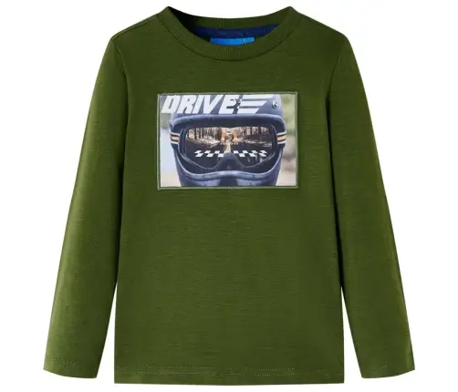 Vaikiški Marškinėliai Ilgomis Rankovėmis, Chaki Spalvos, 140 Dydžio