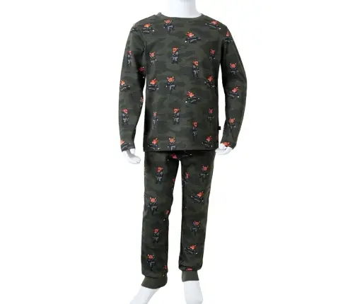 Bērnu Pidžama Ar Garām Piedurknēm, Haki, 116