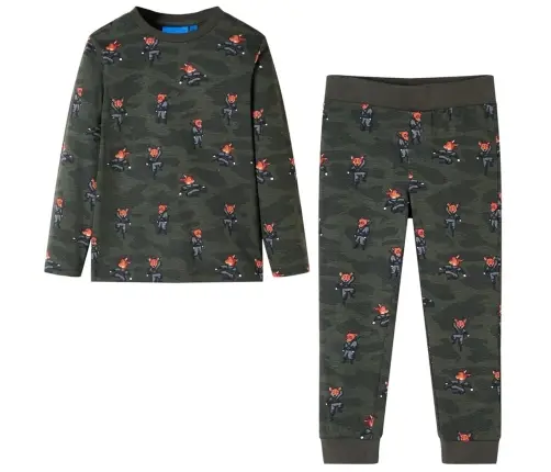 Vaikiška Pižama Ilgomis Rankovėmis, Chaki Spalvos, 128 Dydžio