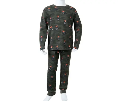 Vaikiška Pižama Ilgomis Rankovėmis, Chaki Spalvos, 128 Dydžio