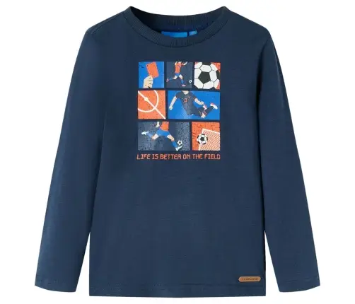 Vaikiški Marškinėliai Ilgomis Rankovėmis, Tamsiai Mėlyni, 104 Dydžio