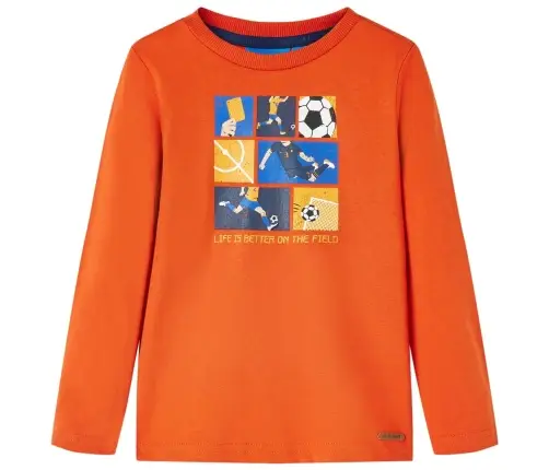 Vaikiški Marškinėliai Ilgomis Rankovėmis, Oranžiniai, 92 Dydžio