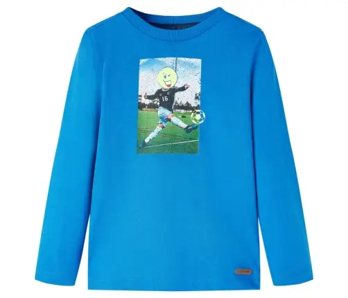 Vaikiški Marškinėliai Ilgomis Rankovėmis, Kobalto Mėlyni, 140 Dydžio