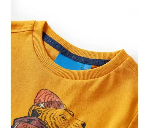 Bērnu Krekls Ar Garām Piedurknēm, Dzeltenbrūns, 140