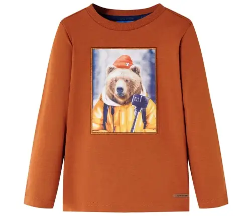 Vaikiški Marškinėliai Ilgomis Rankovėmis, Oranžiniai, 128 Dydžio
