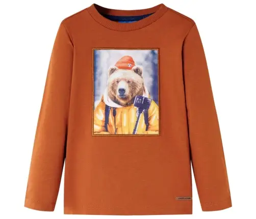 Pikkade Varrukatega Lastesärk, Tumeoranž, 140