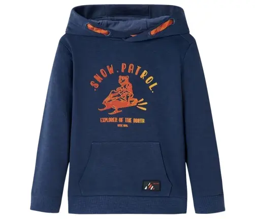 Bērnu Džemperis Ar Kapuci, Zils Un Oranžs, 116
