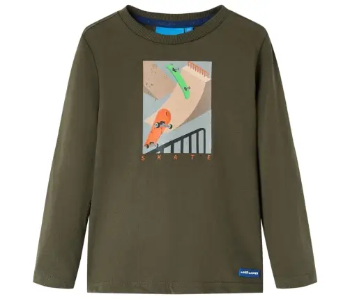 Bērnu Krekls Ar Garām Piedurknēm, Haki, 116