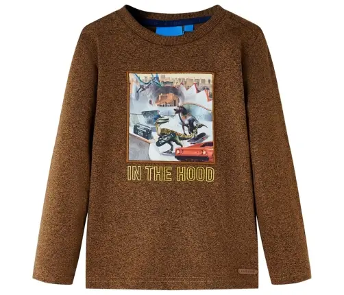 Bērnu Krekls Ar Garām Piedurknēm, Oranži Brūns, 116