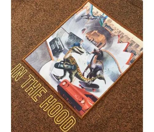 Bērnu Krekls Ar Garām Piedurknēm, Oranži Brūns, 116