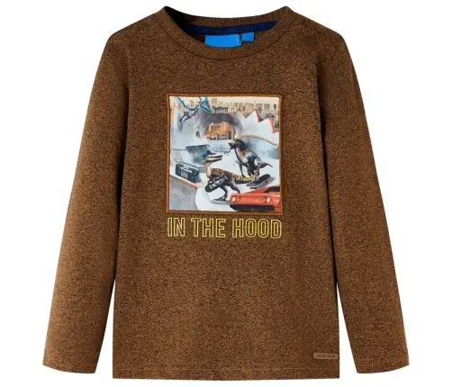 Vaikiški Marškinėliai Ilgomis Rankovėmis, Smėlio Mišinys, 140 Dydžio