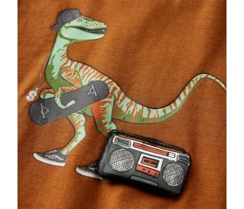 Bērnu Krekls Ar Garām Piedurknēm, Oranži Brūns, 104