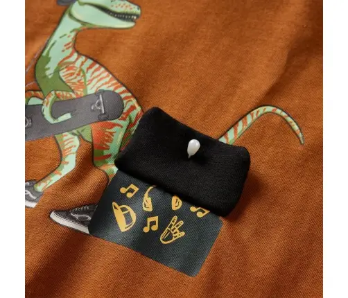 Bērnu Krekls Ar Garām Piedurknēm, Oranži Brūns, 128