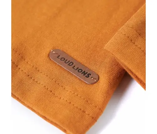 Vaikiški Marškinėliai Ilgomis Rankovėmis, Geltonai Rudi, 116 Dydžio