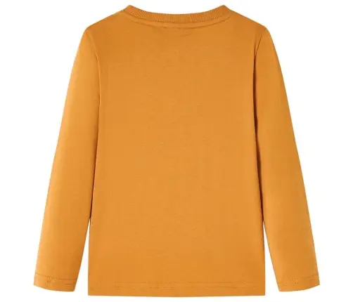 Vaikiški Marškinėliai Ilgomis Rankovėmis, Geltonai Rudi, 128 Dydžio