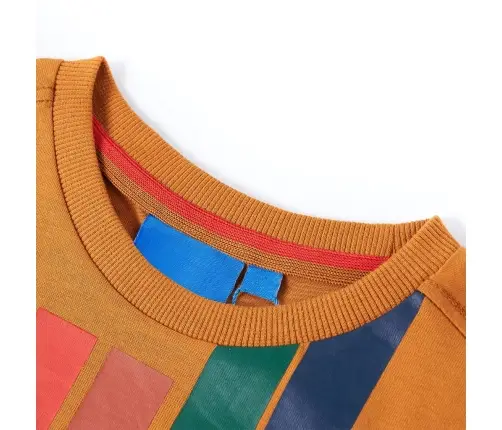 Vaikiški Marškinėliai Ilgomis Rankovėmis, Geltonai Rudi, 128 Dydžio