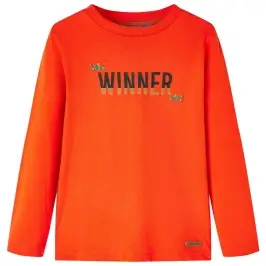 Bērnu Krekls Ar Garām Piedurknēm, Koši Oranžs, 128