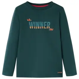 Bērnu Krekls Ar Garām Piedurknēm, Tumši Zaļš, 92