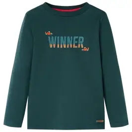 Bērnu Krekls Ar Garām Piedurknēm, Tumši Zaļš, 104