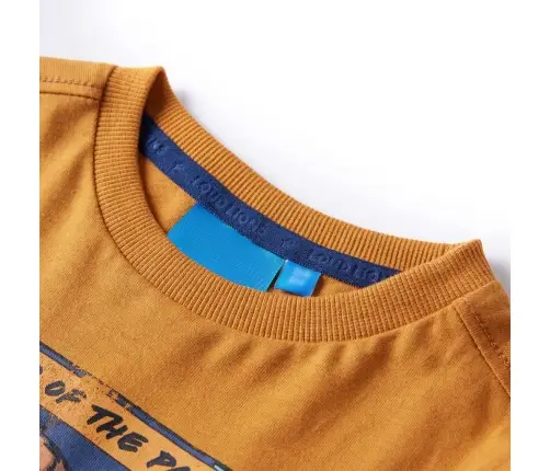 Bērnu Krekls Ar Garām Piedurknēm, Tumši Dzeltenbrūns, 140