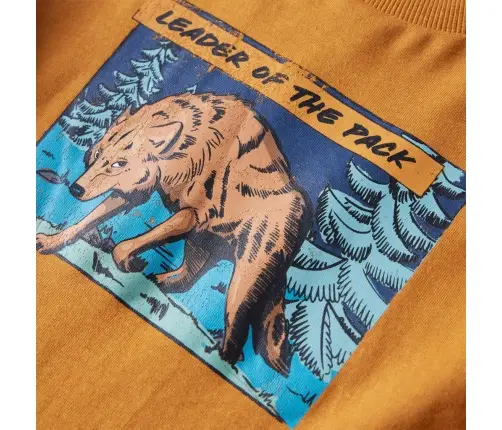 Bērnu Krekls Ar Garām Piedurknēm, Tumši Dzeltenbrūns, 140