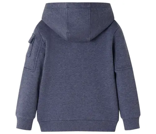 Vaikiškas Sportinis Megztinis Su Gobtuvu Ir Užtrauktuku, Mėlynas