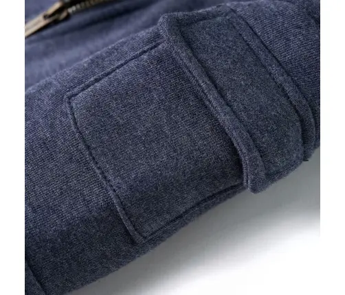 Vaikiškas Sportinis Megztinis Su Gobtuvu Ir Užtrauktuku, Mėlynas