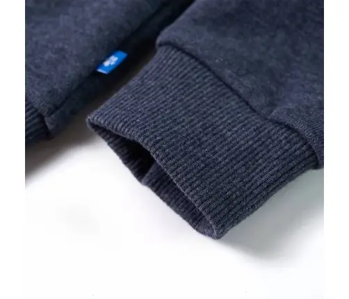 Vaikiškas Sportinis Megztinis Su Gobtuvu Ir Užtrauktuku, Mėlynas