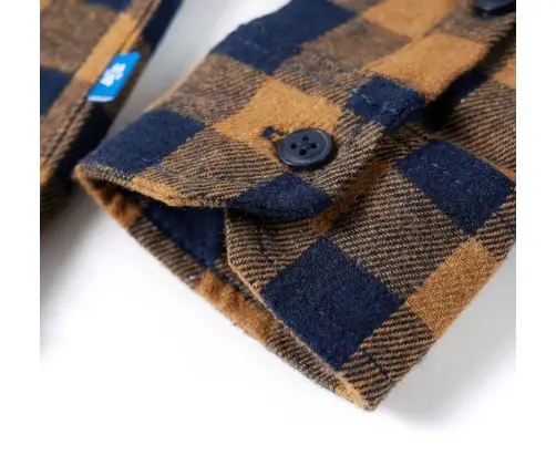 Bērnu Krekls, Rūtains, Zils, Konjaka Krāsā, 104