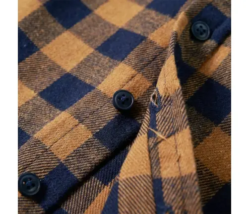 Bērnu Krekls, Rūtains, Zils, Konjaka Krāsā, 116