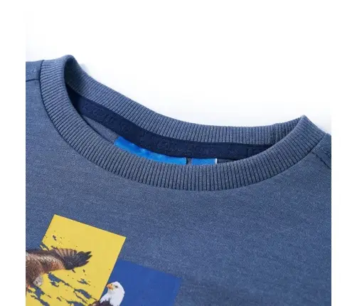 Bērnu T-Krekls Ar Garām Piedurknēm, Raibi Zils, 140