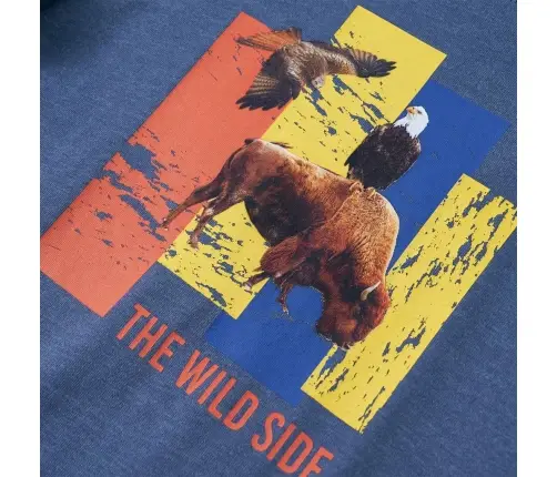 Bērnu T-Krekls Ar Garām Piedurknēm, Raibi Zils, 140