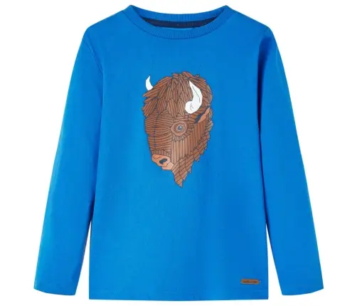 Bērnu Krekls Ar Garām Piedurknēm, Koši Zils, 128